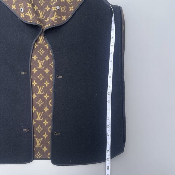 Louis Vuitton monogram And Black Men’s Vest Inner Jacket Layer Wool Size 36 - Picture 7 of 10